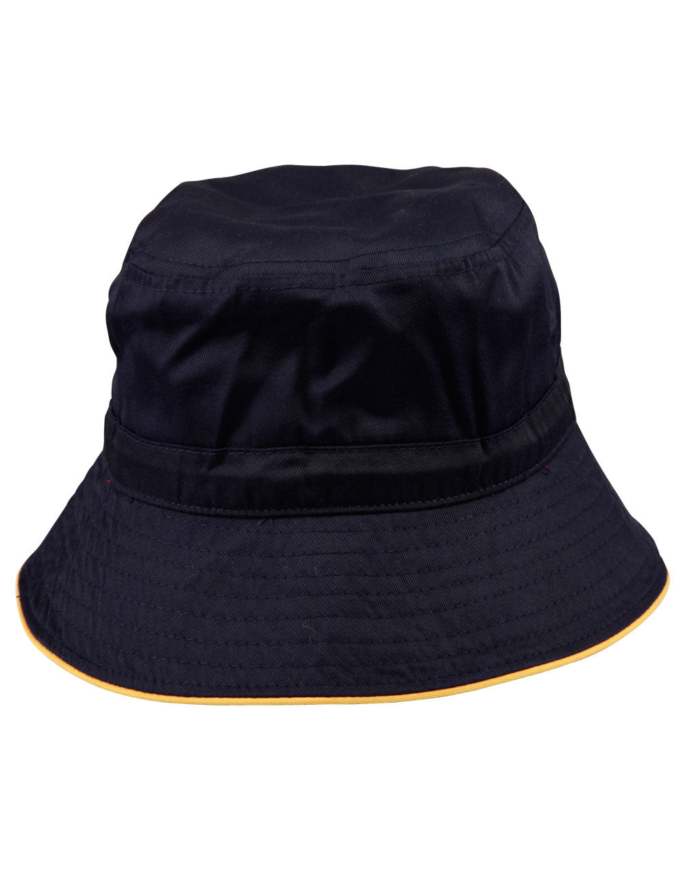Sandwich Bucket Hat with Toggle - Navy/Gold - Front