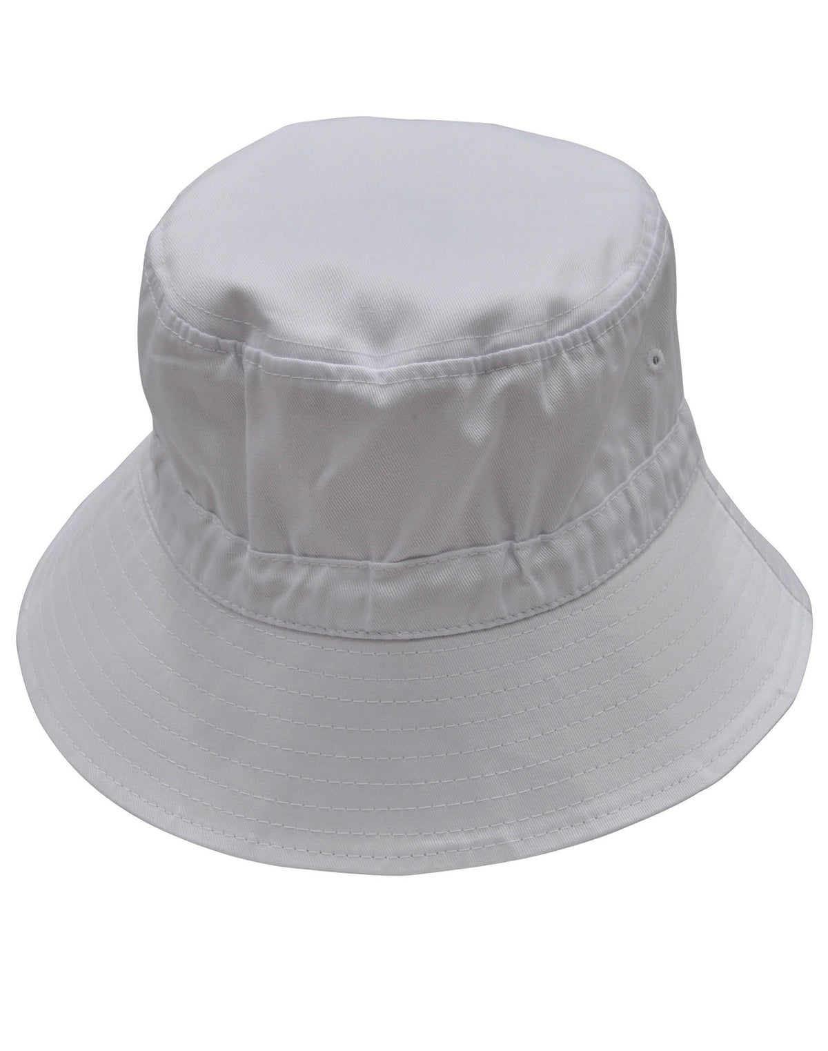 Bucket Hat With Toggle - White - Front