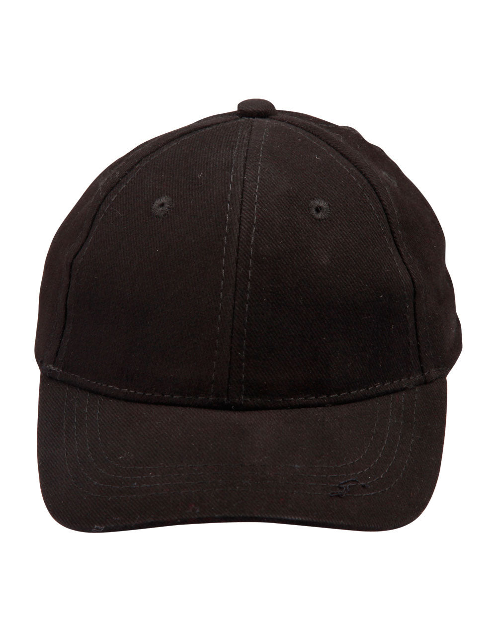 Kids Brushed Cotton Cap - Black - Front