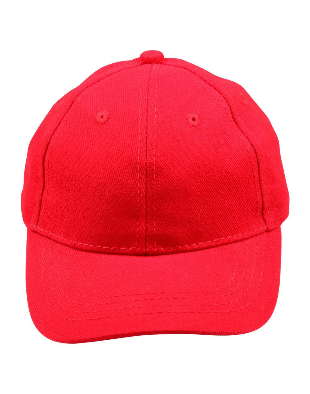 Kids Brushed Cotton Cap - Red - Front