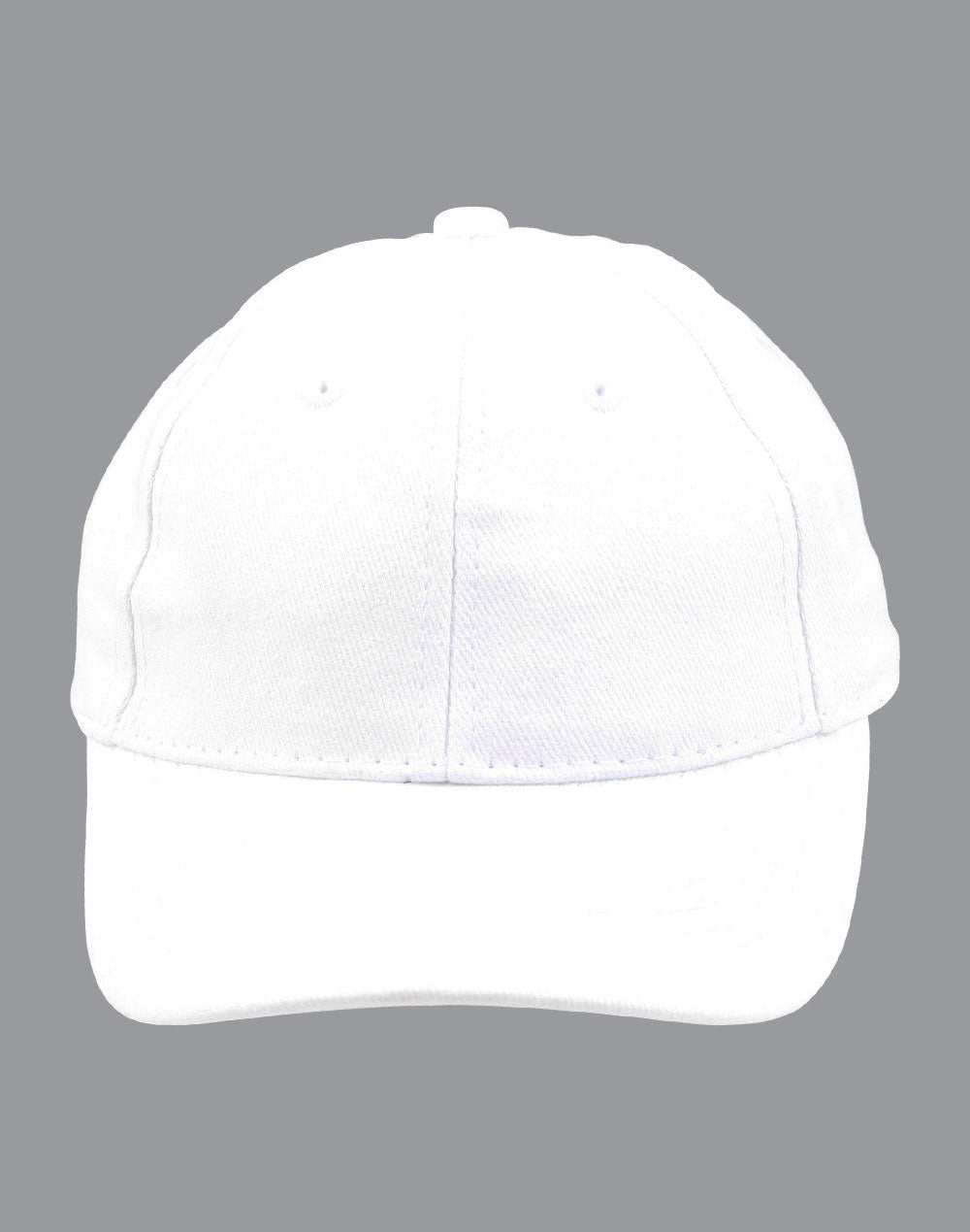 Kids Brushed Cotton Cap - White - Front
