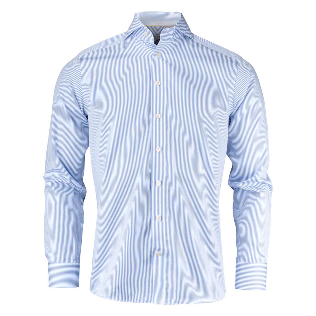 Yellow Bow 50 Men's Shirt - Sky Blue Stripe - Front