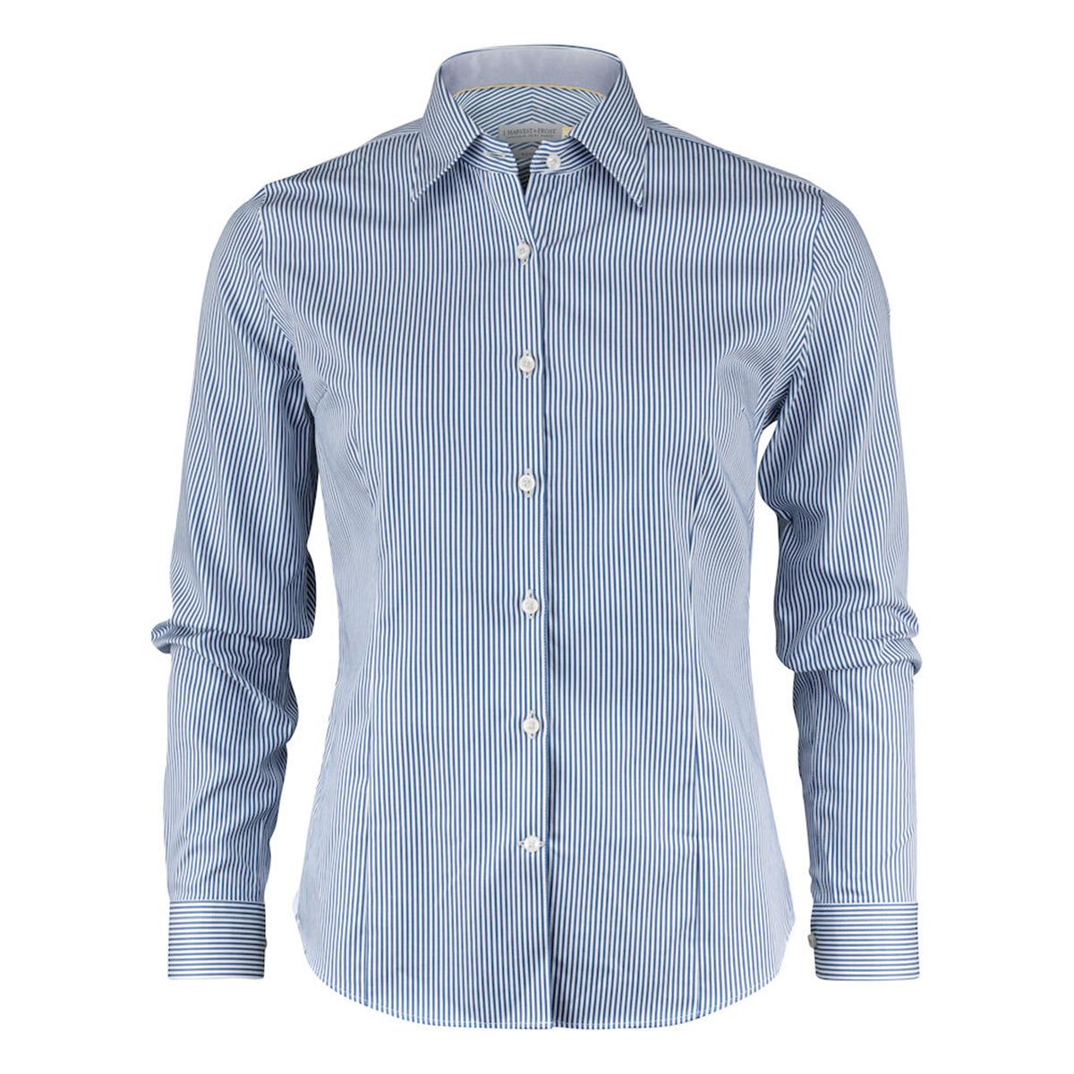 Yellow Bow 50 Women's Shirt - Navy Stripe - Front