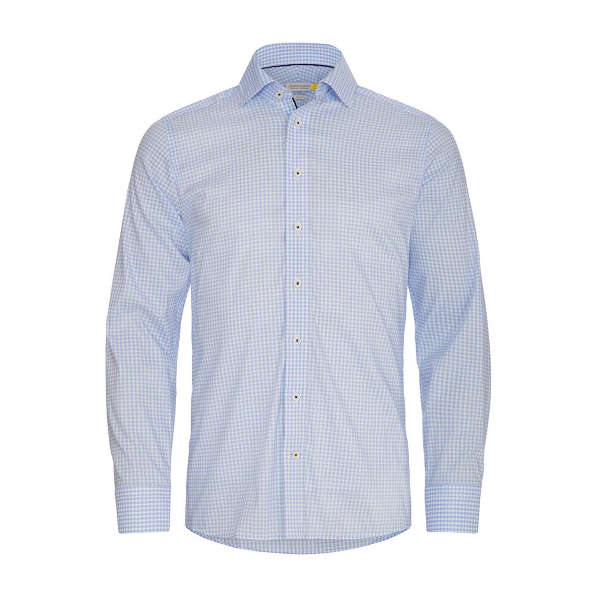 Yellow Bow 53 Men's Shirt - Sky Blue Check - Front