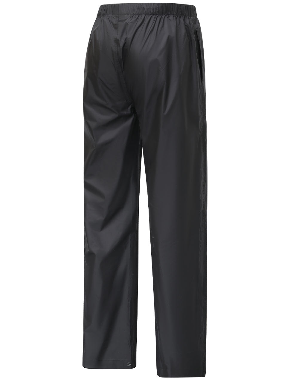 Light Weight Nylon Waterproof Rain Pants - Black - Back