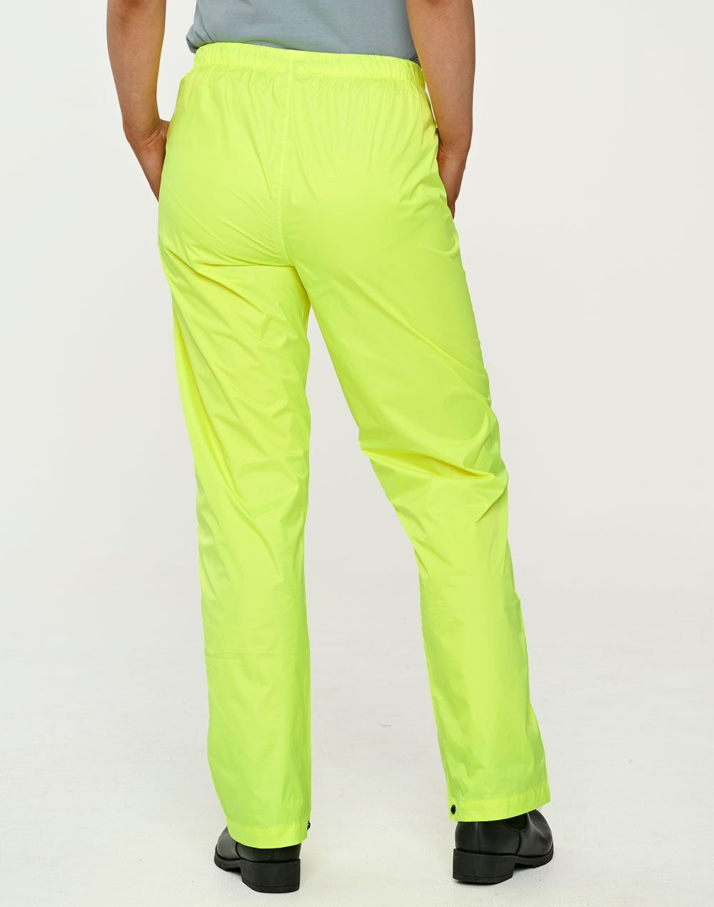 Light Weight Nylon Waterproof Rain Pants - Yellow - Back