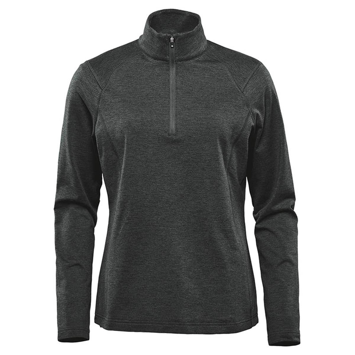 Women's Treeline Performance 1/4 Zip Pullover - Black Heather - Front