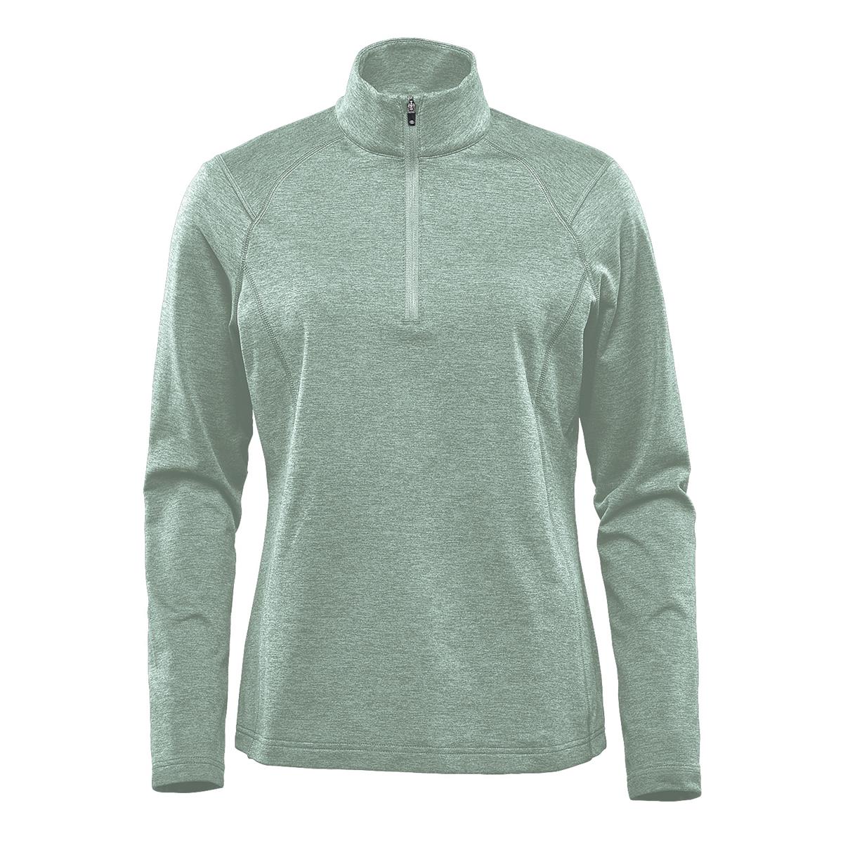 Women's Treeline Performance 1/4 Zip Pullover - Ice Blue Heather - Front