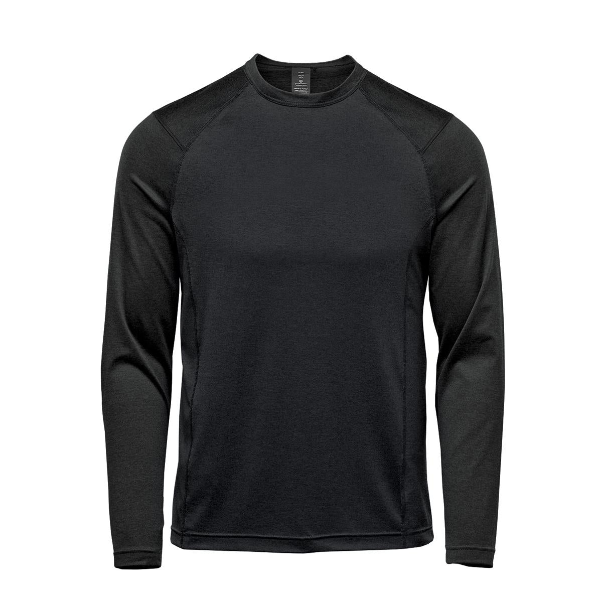 Men's Milano L/S Crew Neck - Black - Front