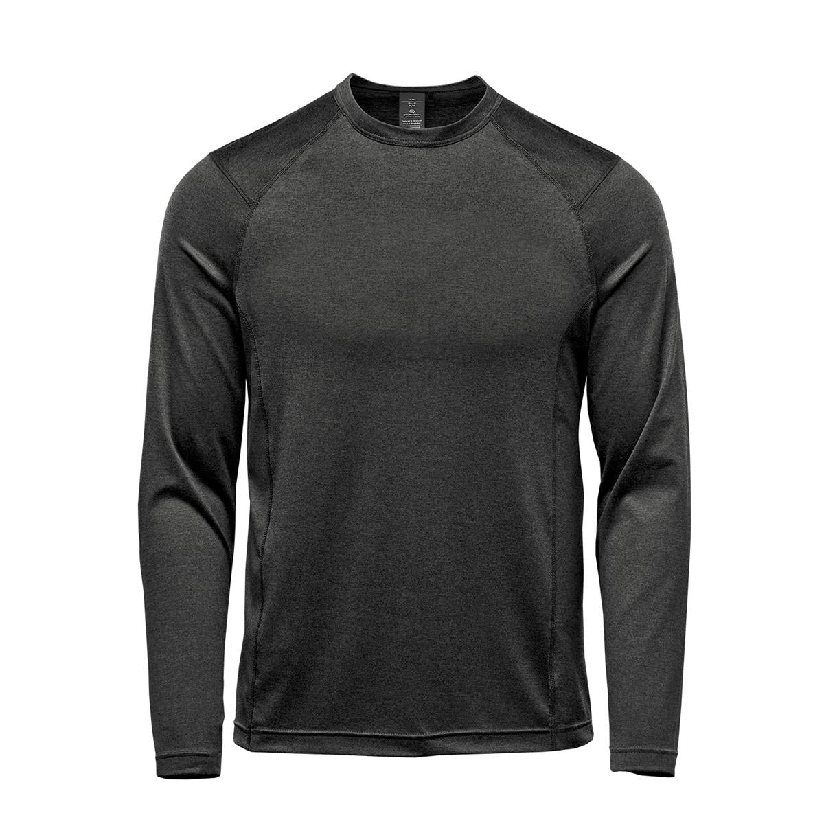 Men's Milano L/S Crew Neck - Charcoal Heather - Front