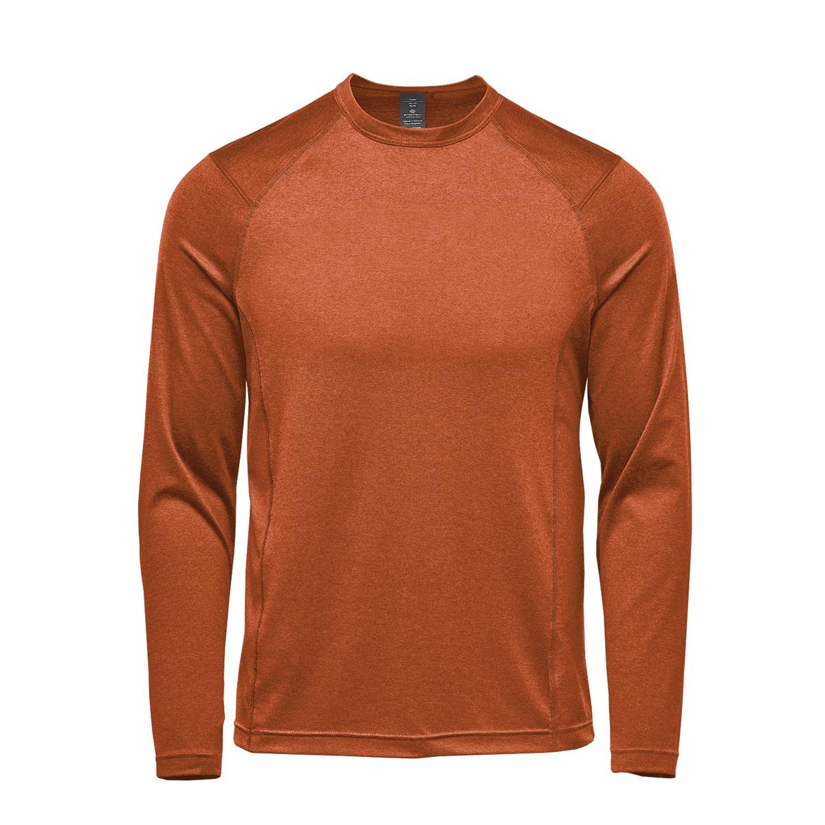 Men's Milano L/S Crew Neck - Rust Heather - Front