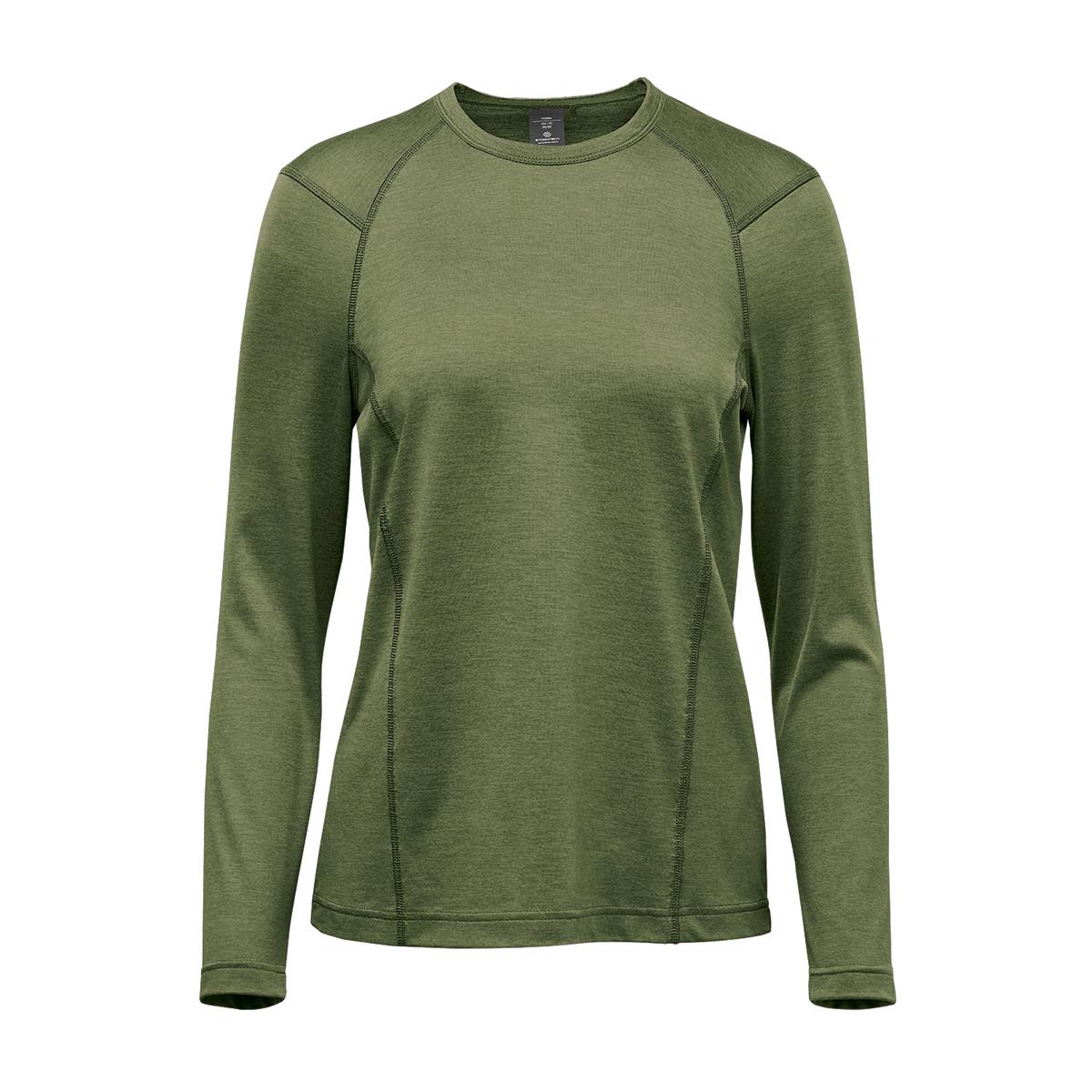 Women's Milano L/S Crew Neck - Sage Green Heather - Front