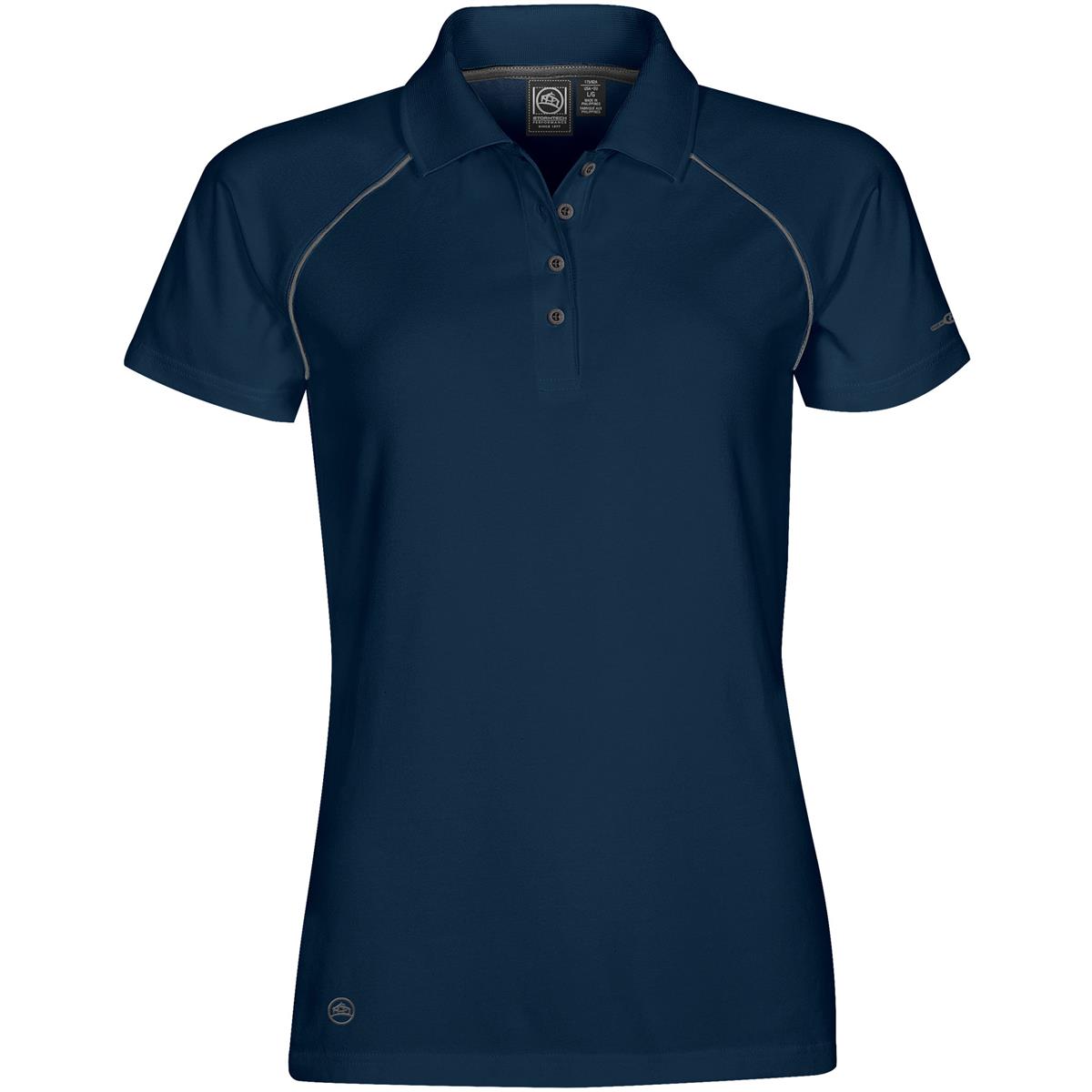 Women Piranha Performance Polo - True Navy / Granite - Front