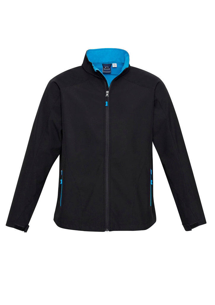 Geneva Mens Jacket - Black/Cyan - Front