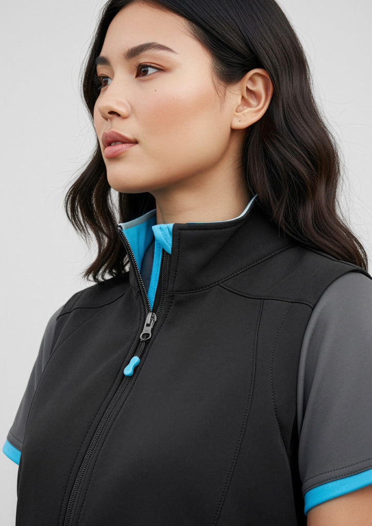 Geneva Womens Vest - Black/Cyan - Model