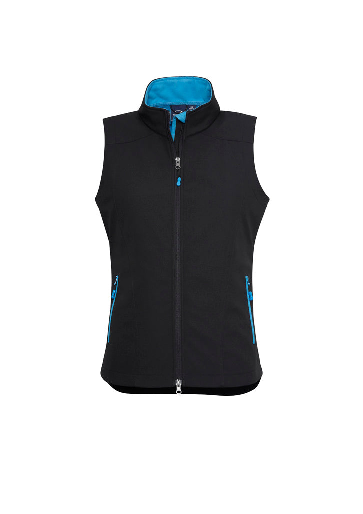Geneva Womens Vest - Black/Cyan - Front