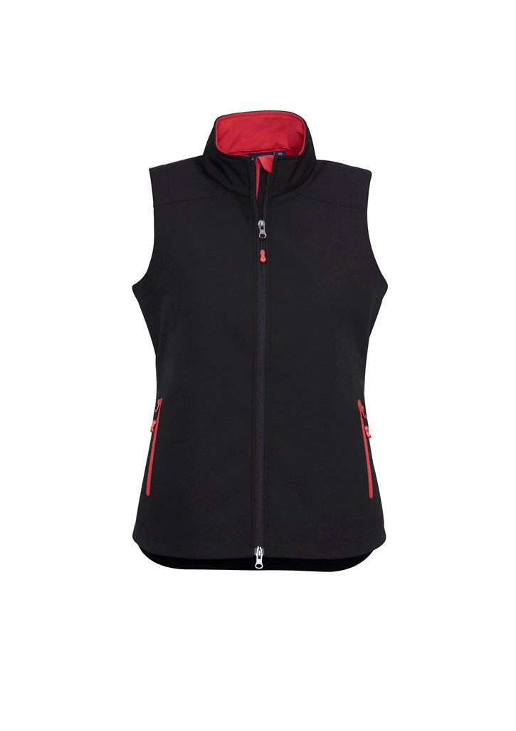 Geneva Womens Vest - Black/Red - Front