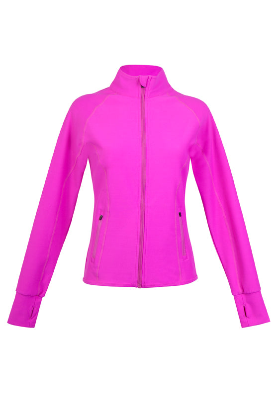 Womens AVA  Nylon/Spandex Jacket - Hot Pink - Front