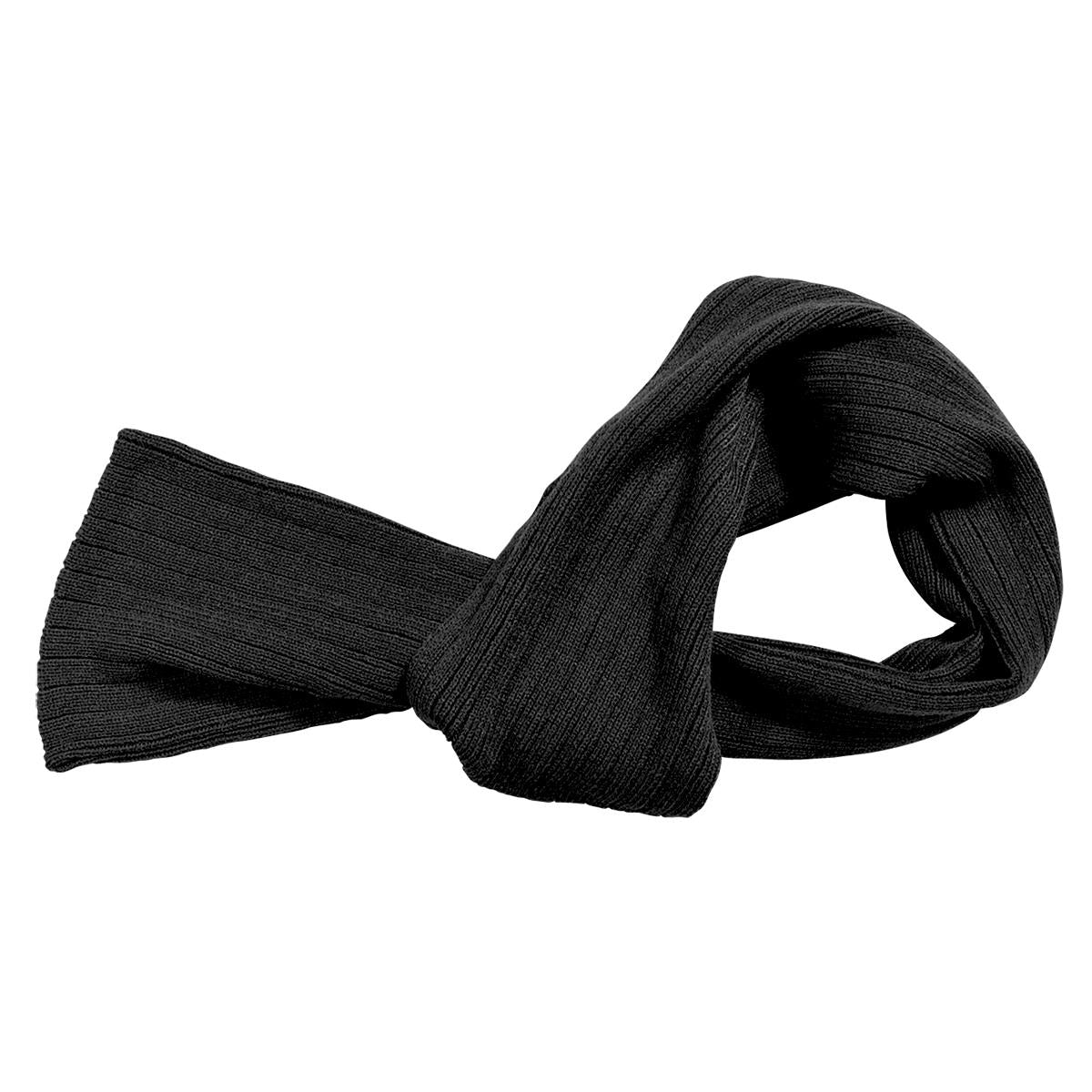 Cable Knit Scarf - Black - Front