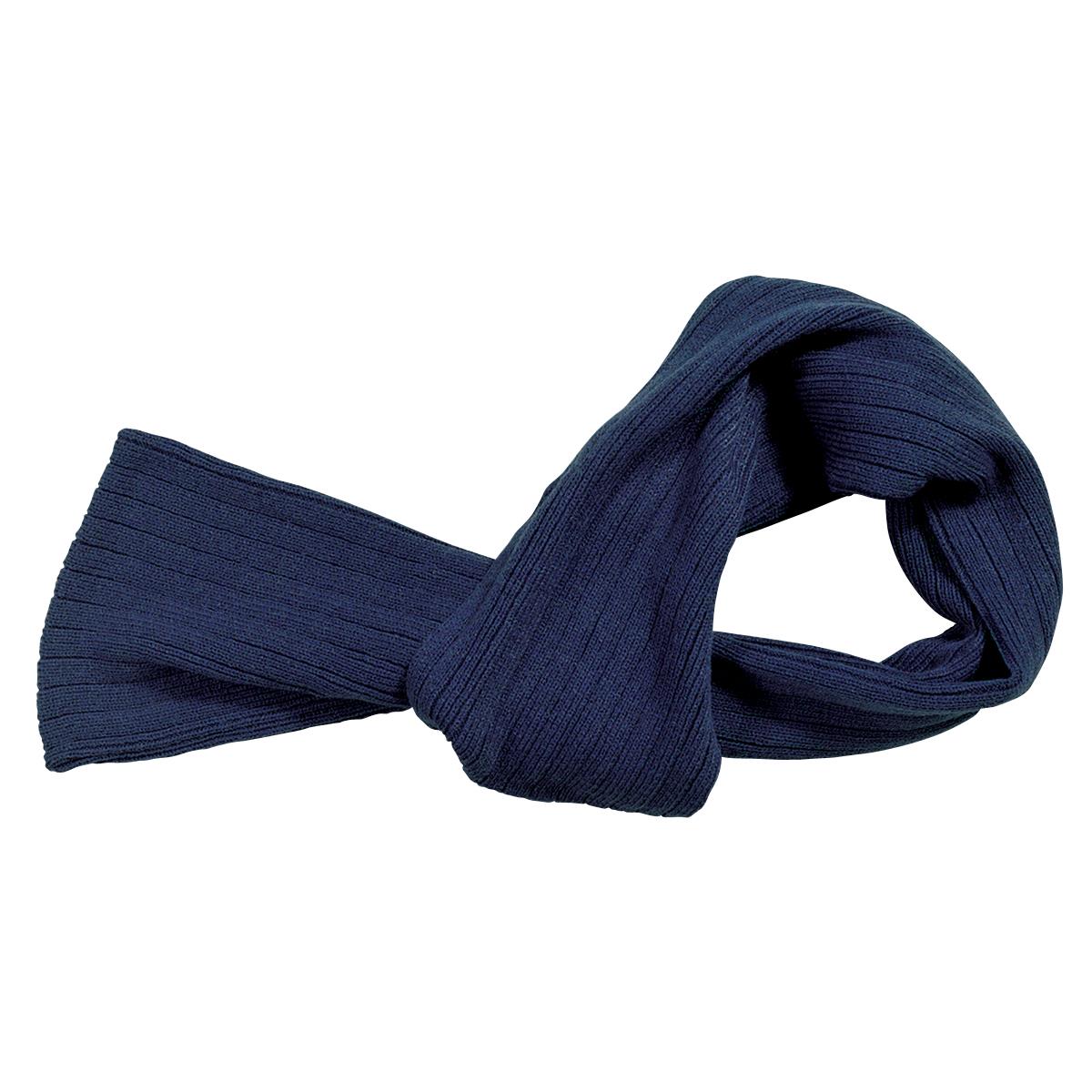 Cable Knit Scarf - Navy - Front