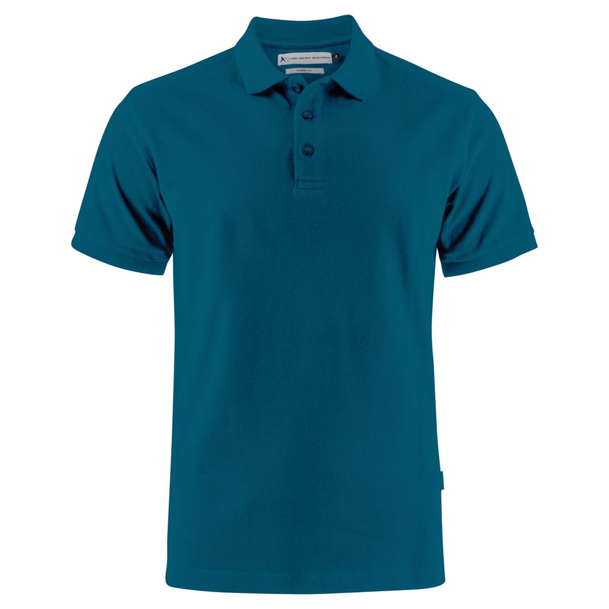 Neptune Modern Men's Cotton Polo - Petrol - Front