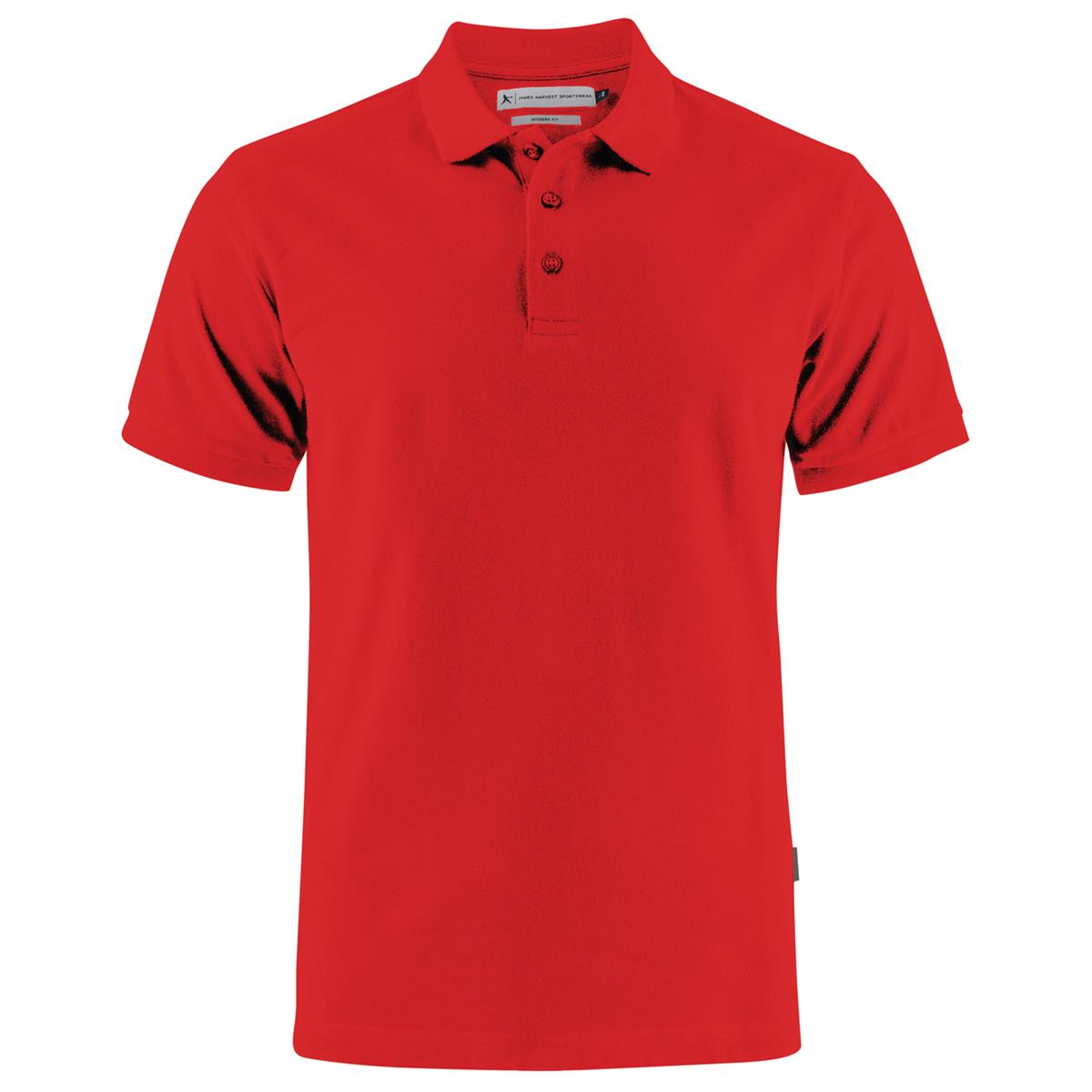 Neptune Modern Men's Cotton Polo - Red - Front