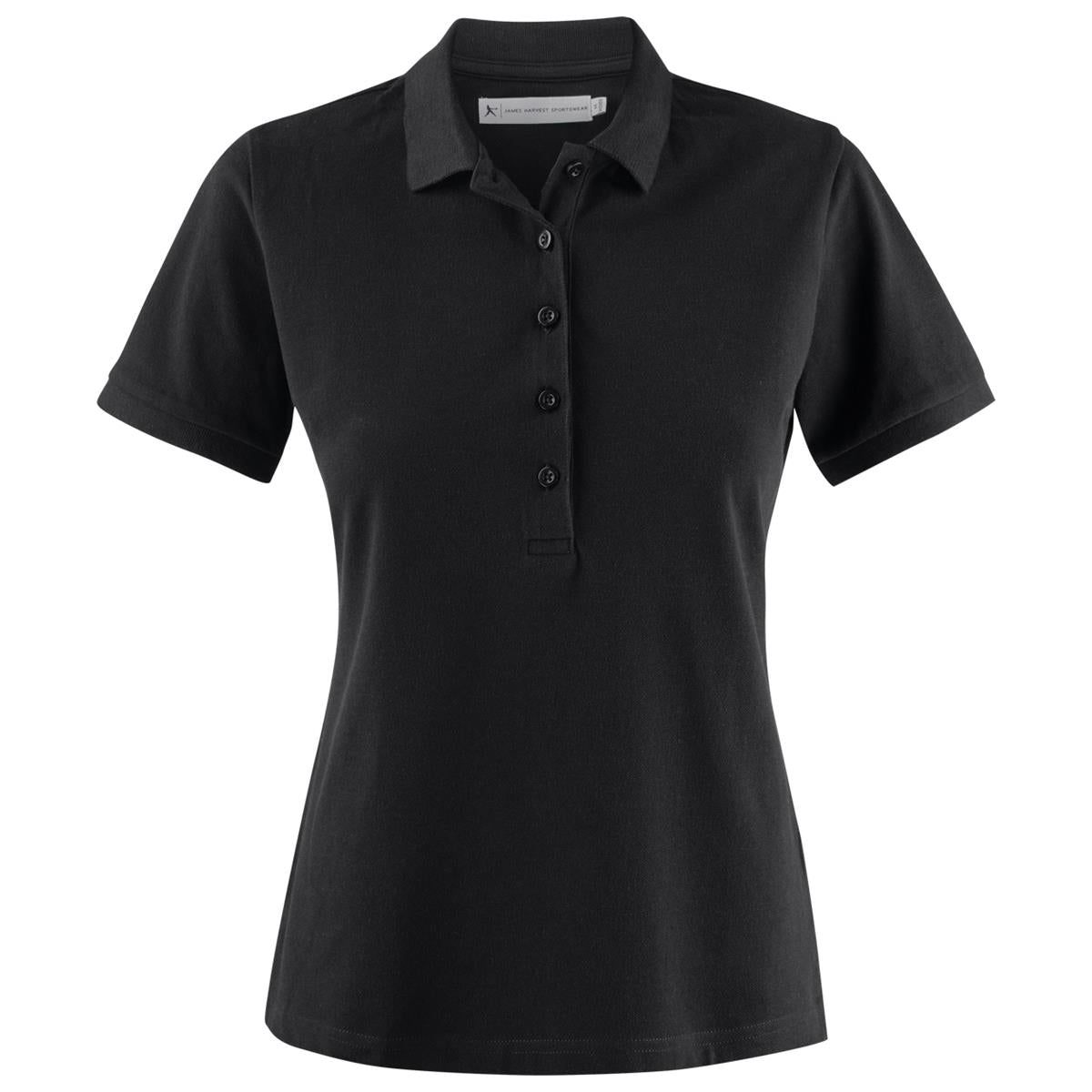 Neptune Women's Cotton Polo - Black - Front