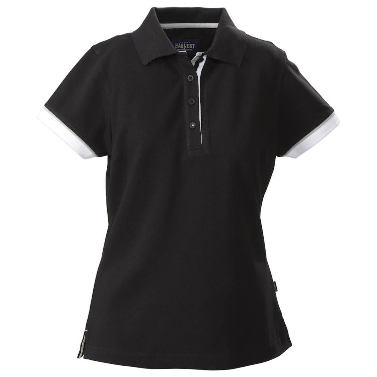 Antreville Women's Cotton Polo - Black - Front