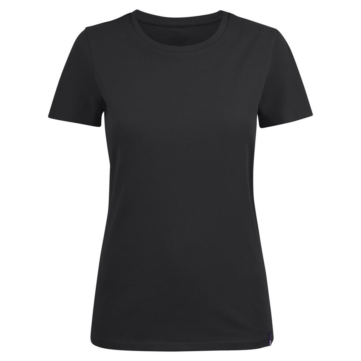 American U Women's Crew Neck Tee - Black - Front