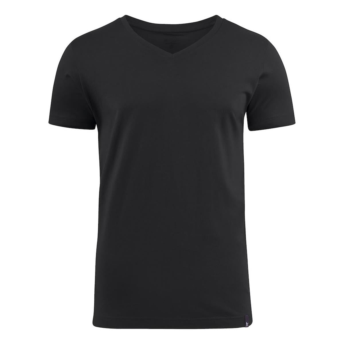 American V Men's V Neck Tee - Black - Front