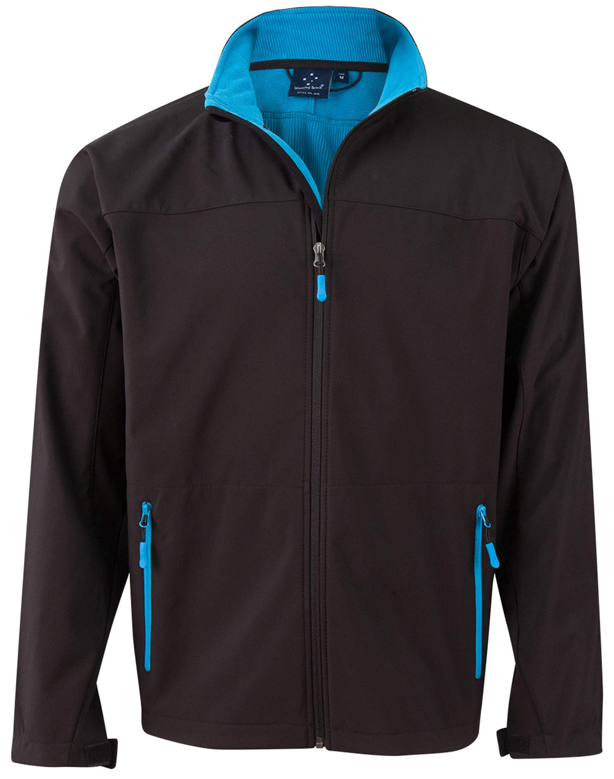 Rosewall Soft Shell Men's - Black/Cyan - Front