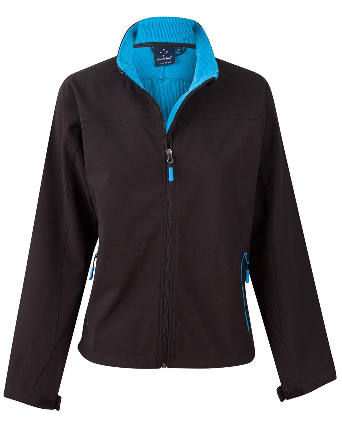 Rosewall Soft Shell Ladies - Black/Cyan - Front