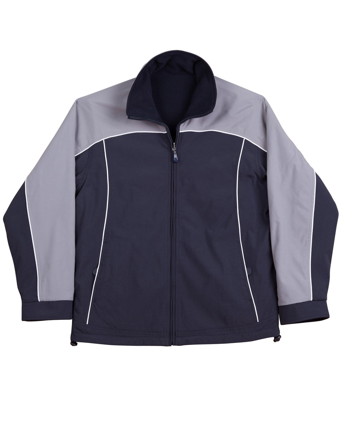 Cascade Tri-Colour Contrast Reversible Jacket - Navy/White/Silver - Front
