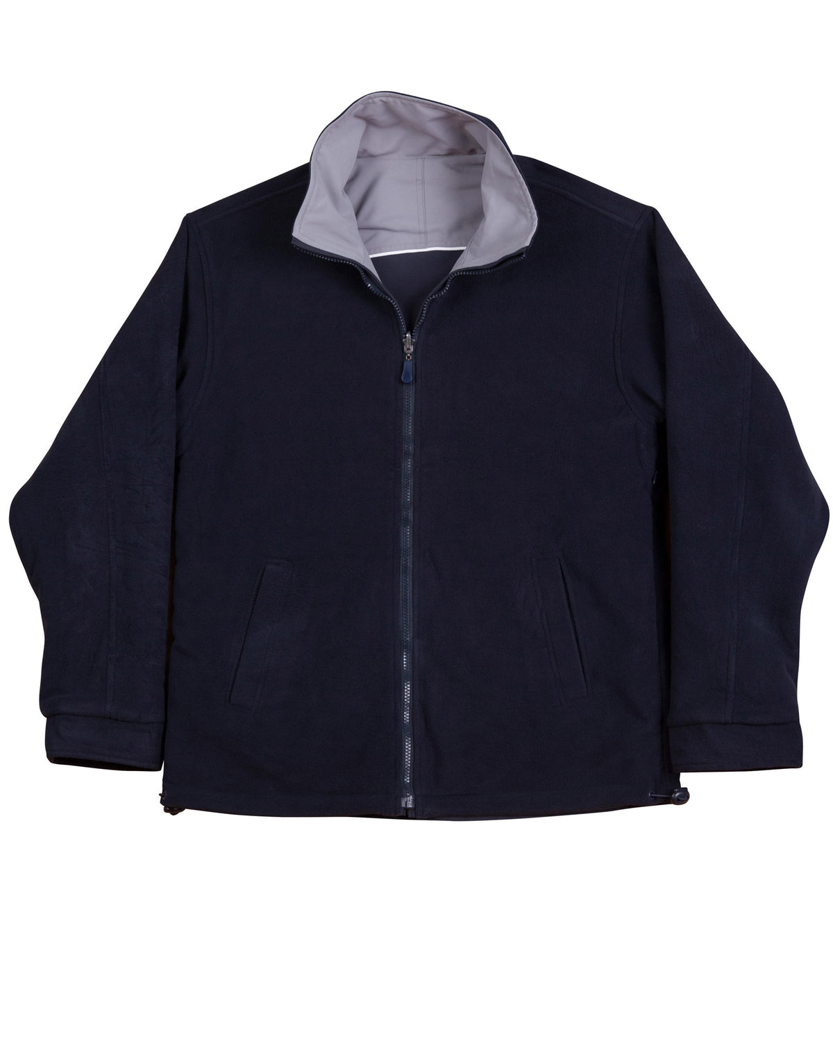 Cascade Tri-Colour Contrast Reversible Jacket - Navy/White/Silver - View