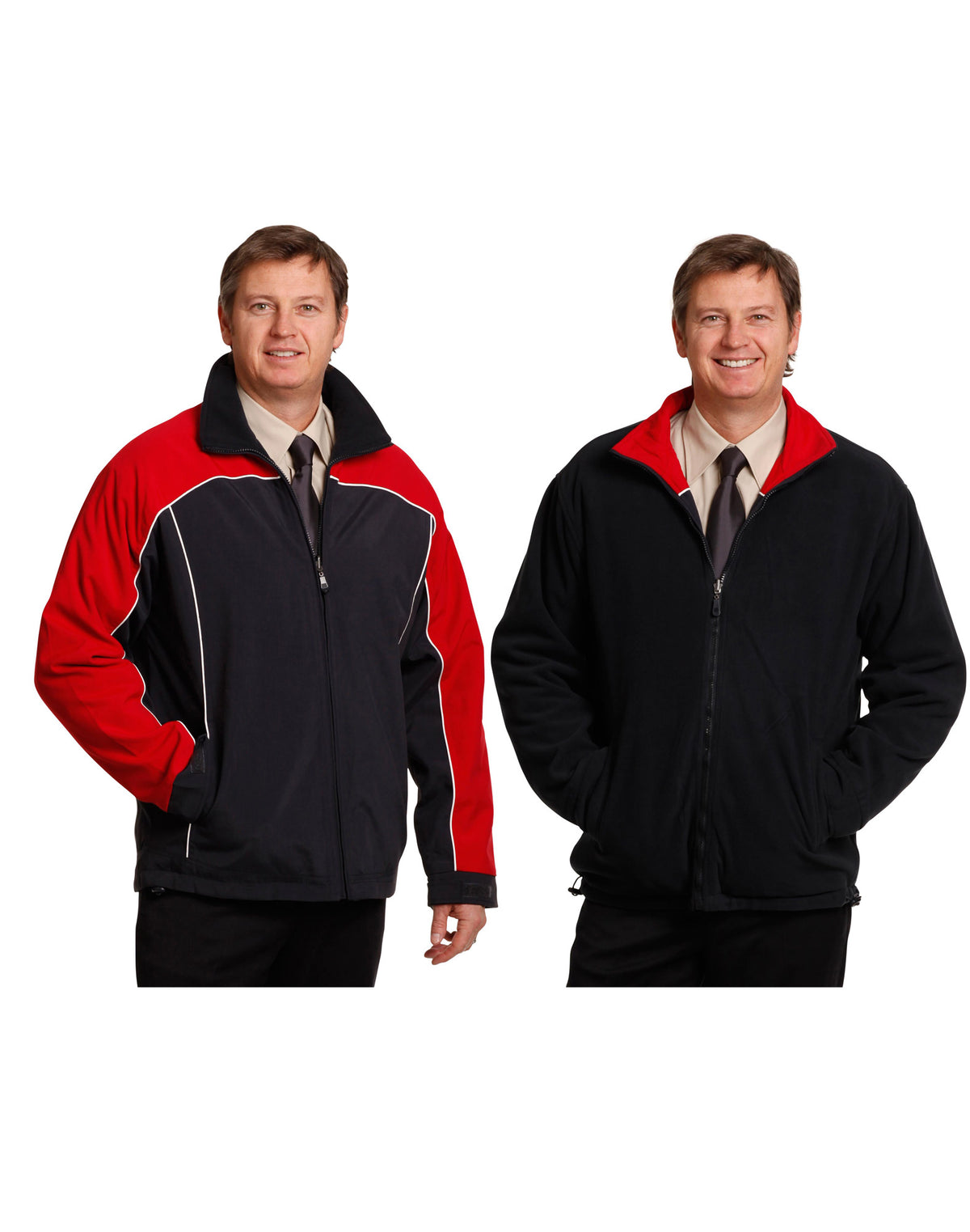 Cascade Tri-Colour Contrast Reversible Jacket - Navy/White/Red - View