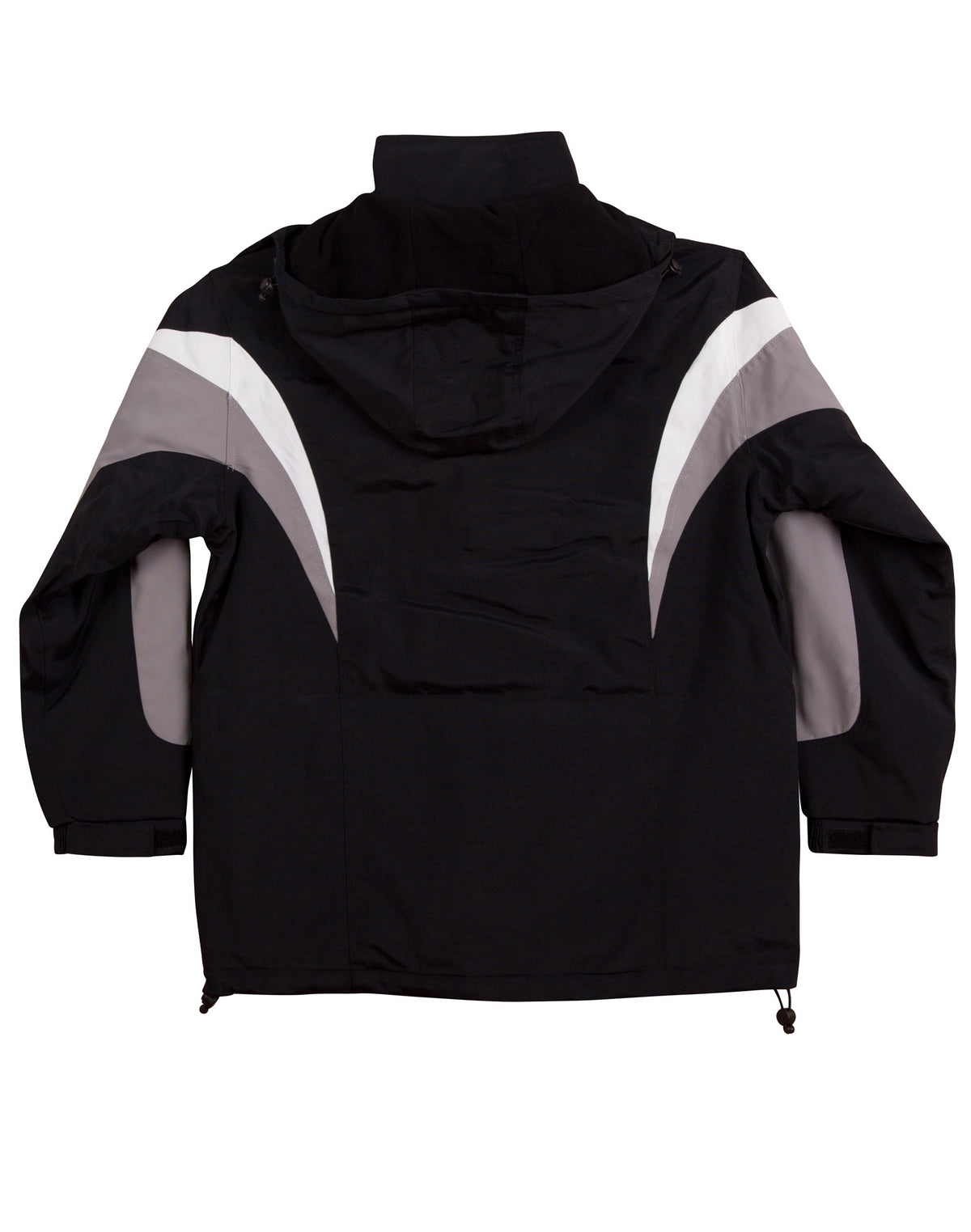 Bathurst Tri-colour Jacket With Hood Unisex - Black/White/Grey - Back