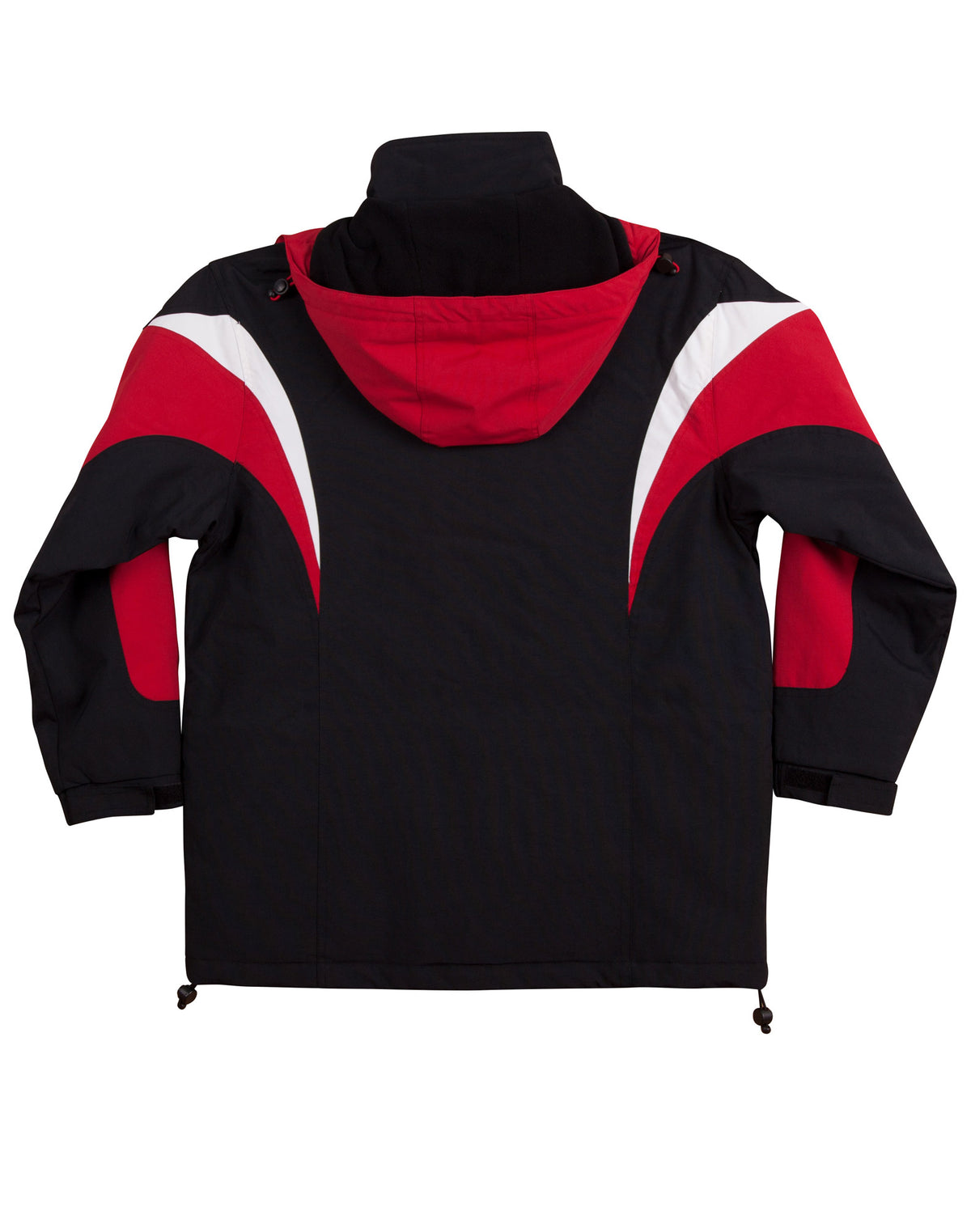 Bathurst Tri-colour Jacket With Hood Unisex - Black/White/Red - Back
