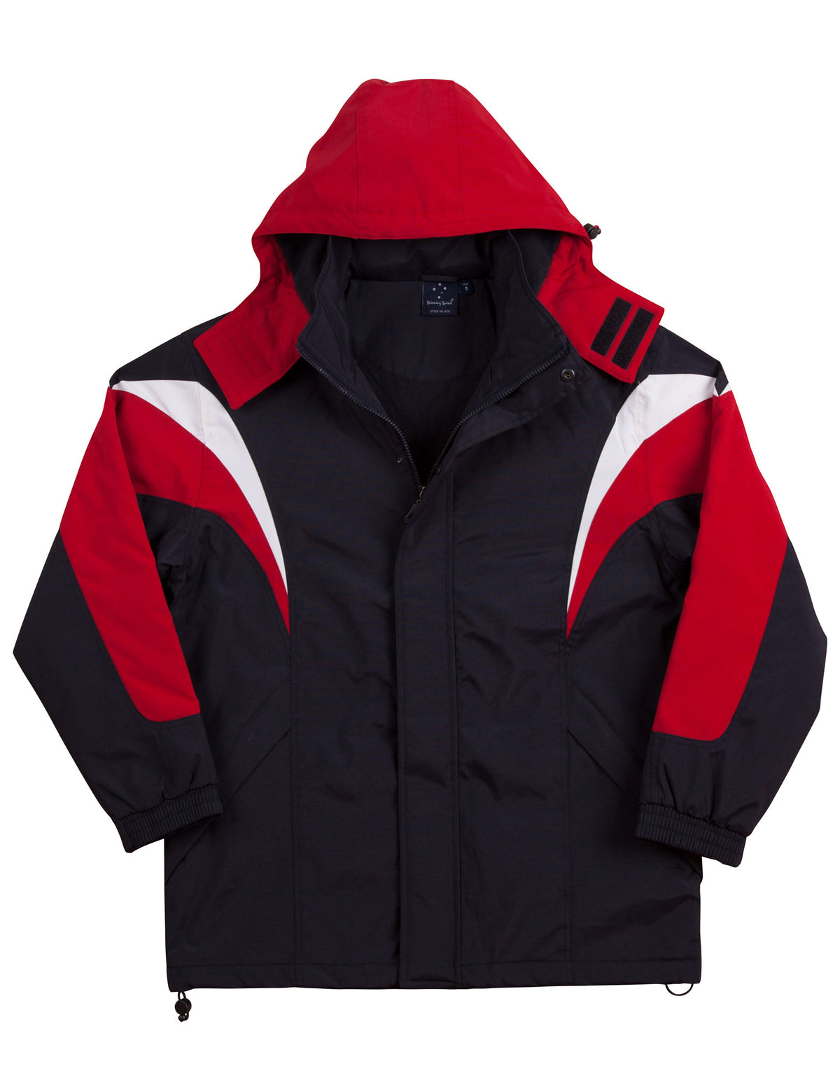 Bathurst Tri-colour Jacket With Hood Unisex - Navy/White/Red - Front