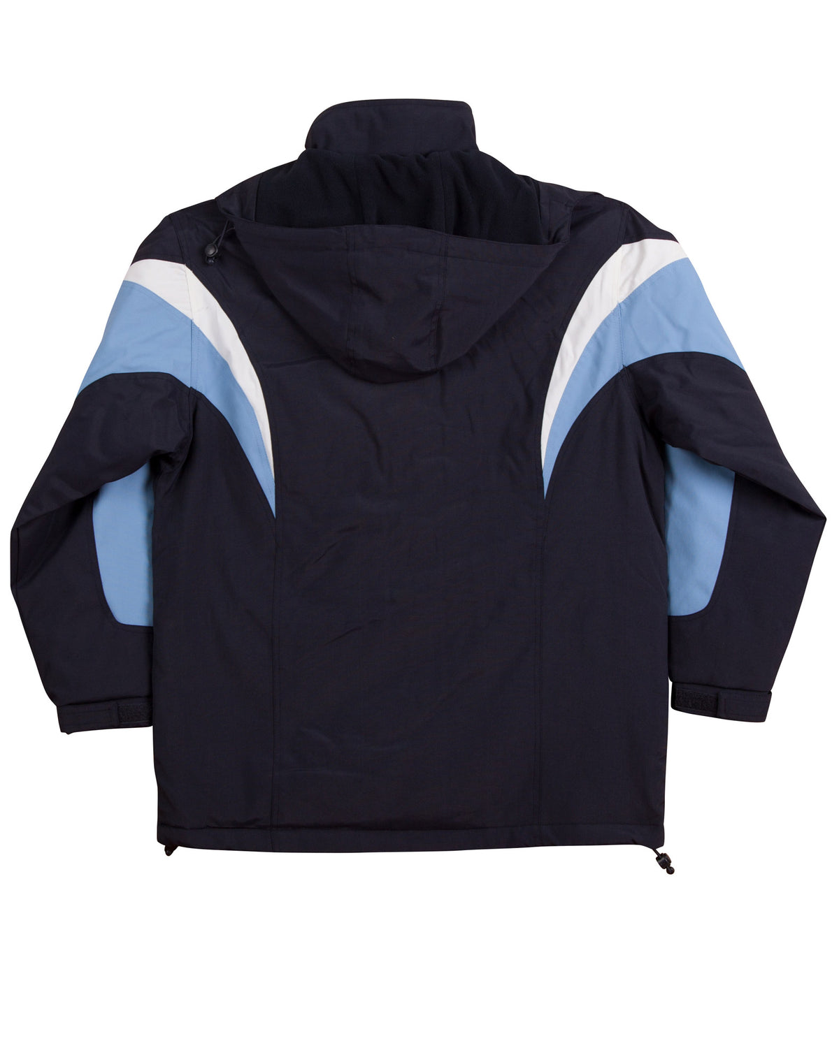 Bathurst Tri-colour Jacket With Hood Unisex - Navy/White/Skyblue - Back