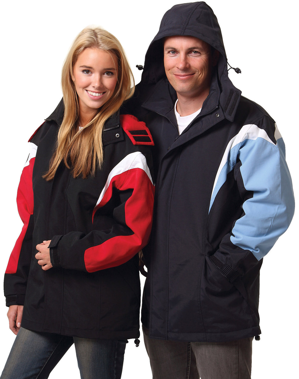 Bathurst Tri-colour Jacket With Hood Unisex - Black/White/Red - View