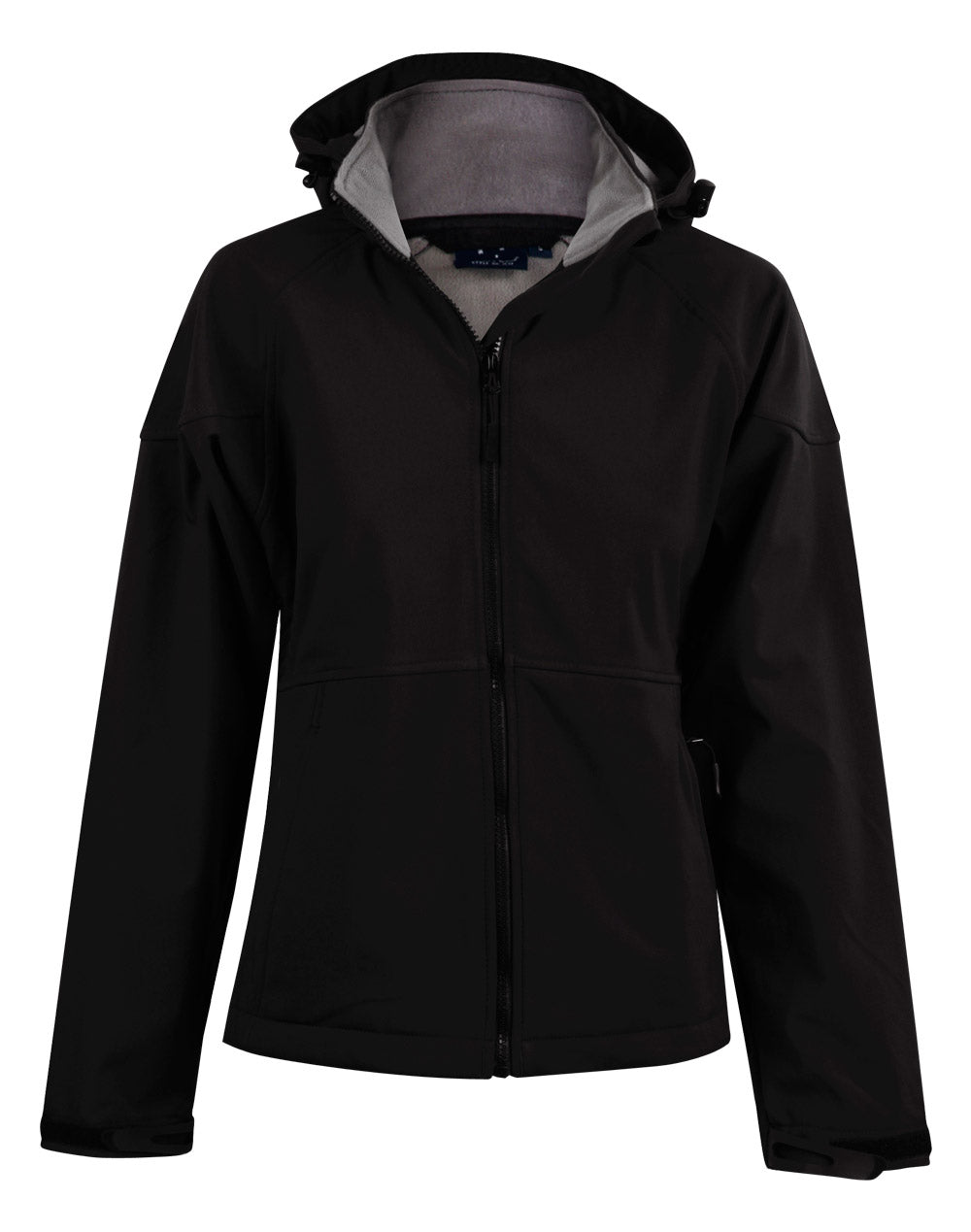 Aspen Softshell Hood Jacket Ladies' - Black/Charcoal - Front