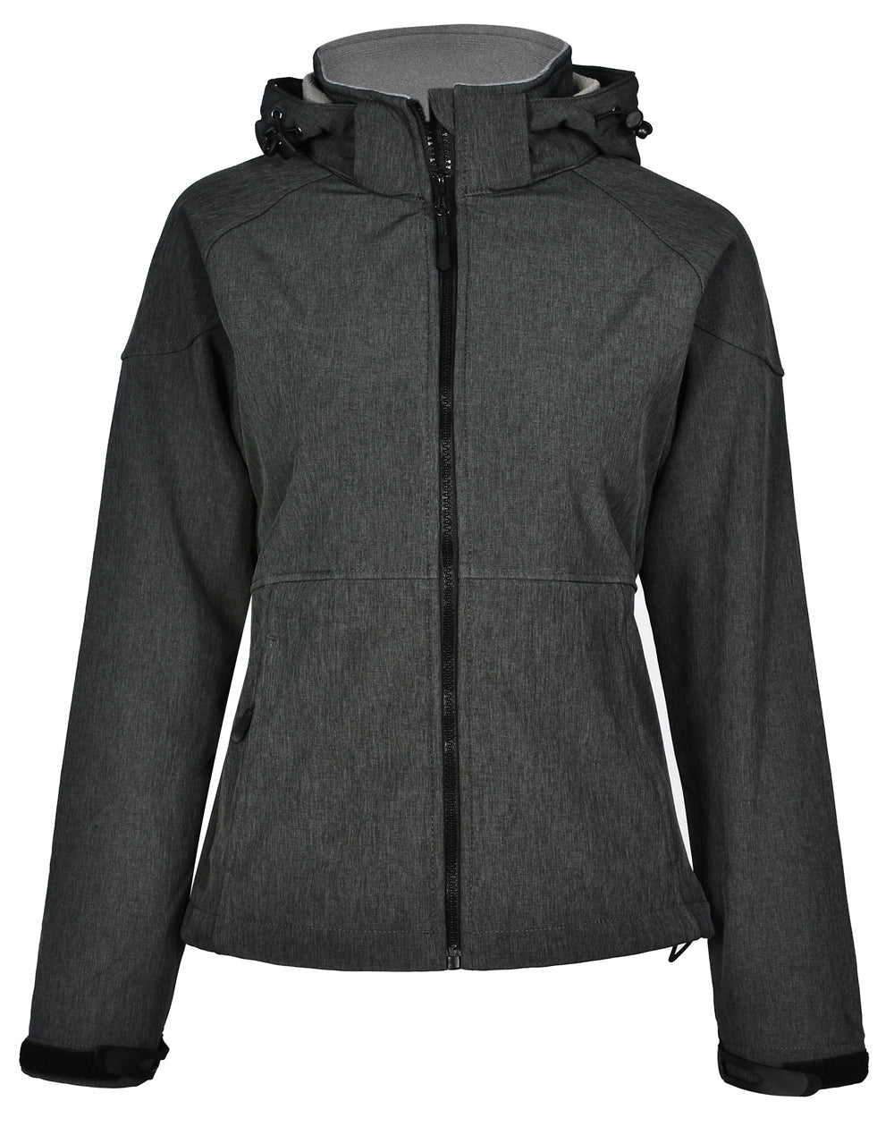 Aspen Softshell Hood Jacket Ladies' - Marl Charcoal/Charcoal - Front