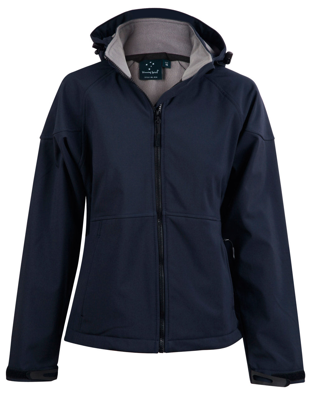 Aspen Softshell Hood Jacket Ladies' - Navy/Charcoal - Front