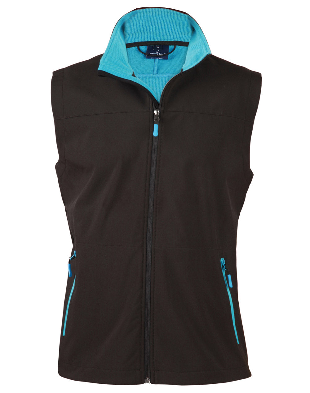 Rosewall Soft Shell Vest Men's - Black/Cyan - Front