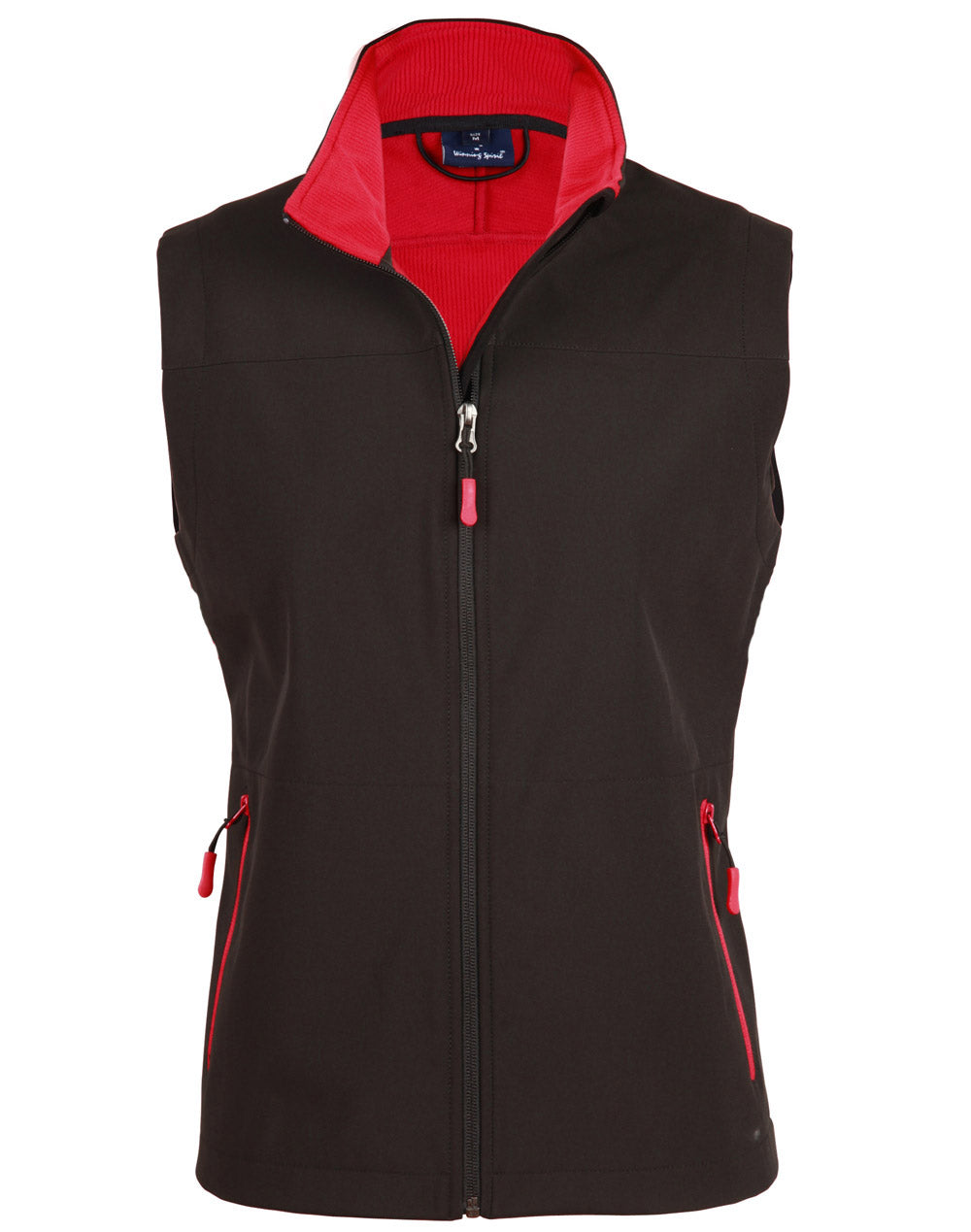 Rosewall Soft Shell Vest Ladies' - Black/Red - Front
