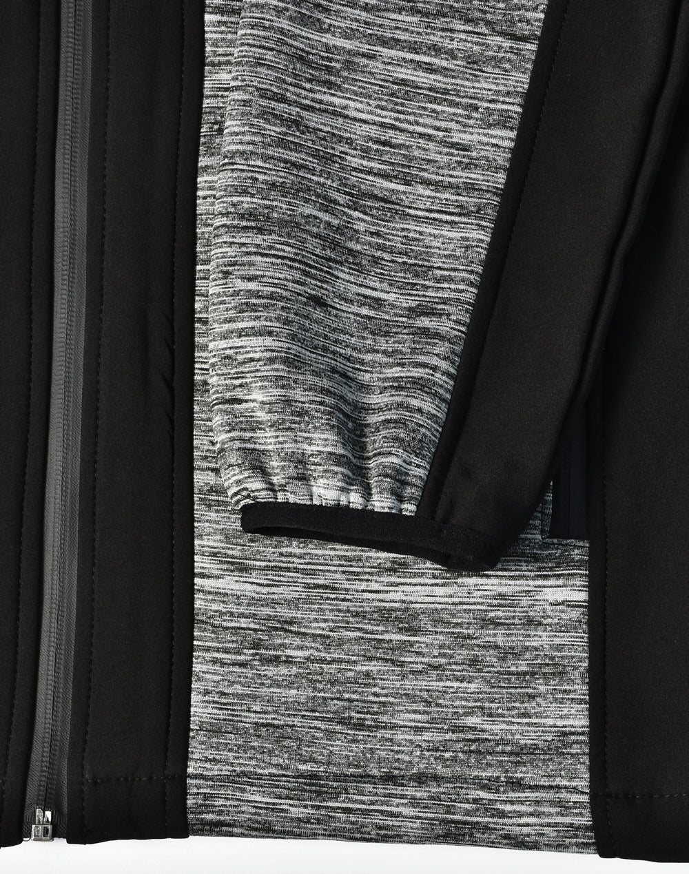 Laminated Functional Knit Hoodie - Marl Grey/Black - View