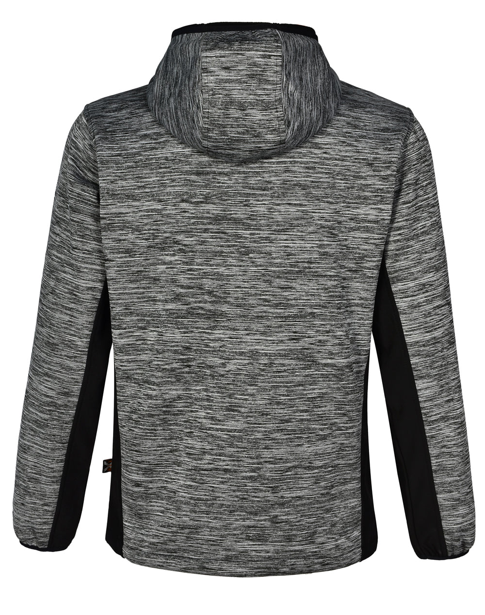 Laminated Functional Knit Hoodie - Marl Grey/Black - Back