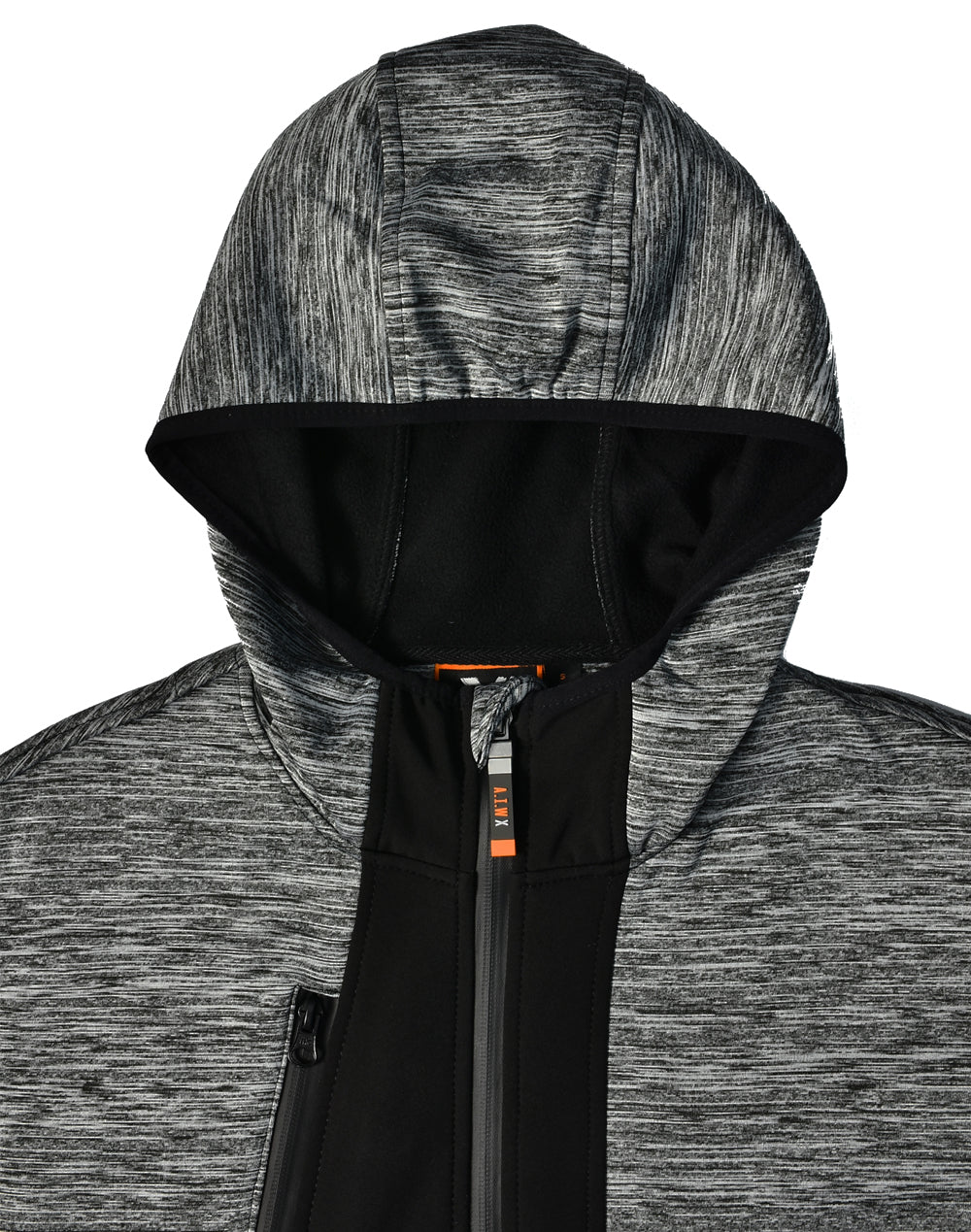 Laminated Functional Knit Hoodie - Marl Grey/Black - View