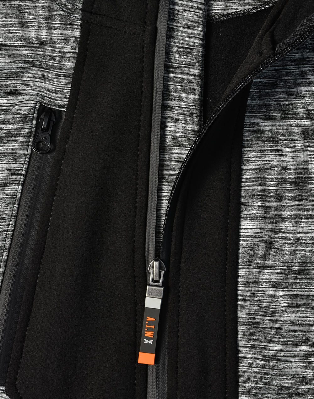 Laminated Functional Knit Hoodie - Marl Grey/Black - View