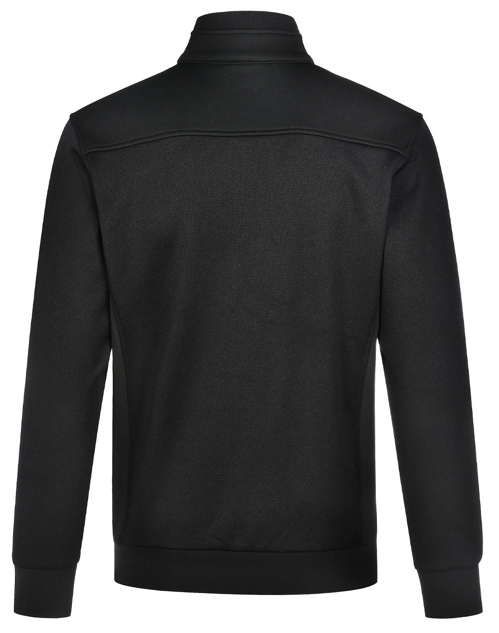 Jacquard Fleece Bomber Jacket - Black - Back
